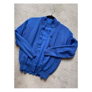 BALLANTYNE Blue Knit Set – Cardigan & Mockneck Sweater (EU 40 / Medium)